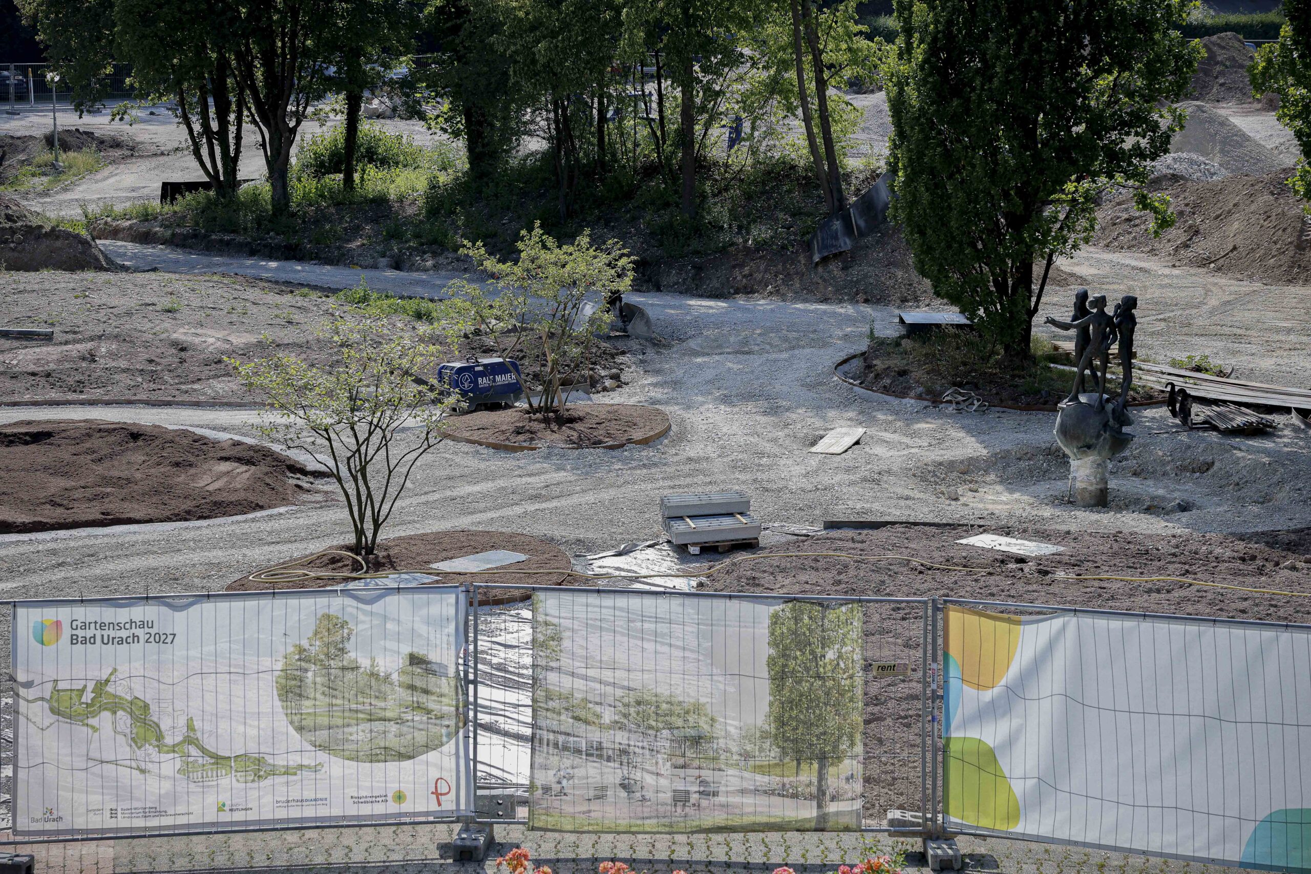 Baustelle Gartenschau, Blick zum Mädchenbrunnen