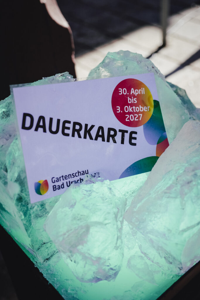 Übergroße Dauerkarte in einem Eisblock